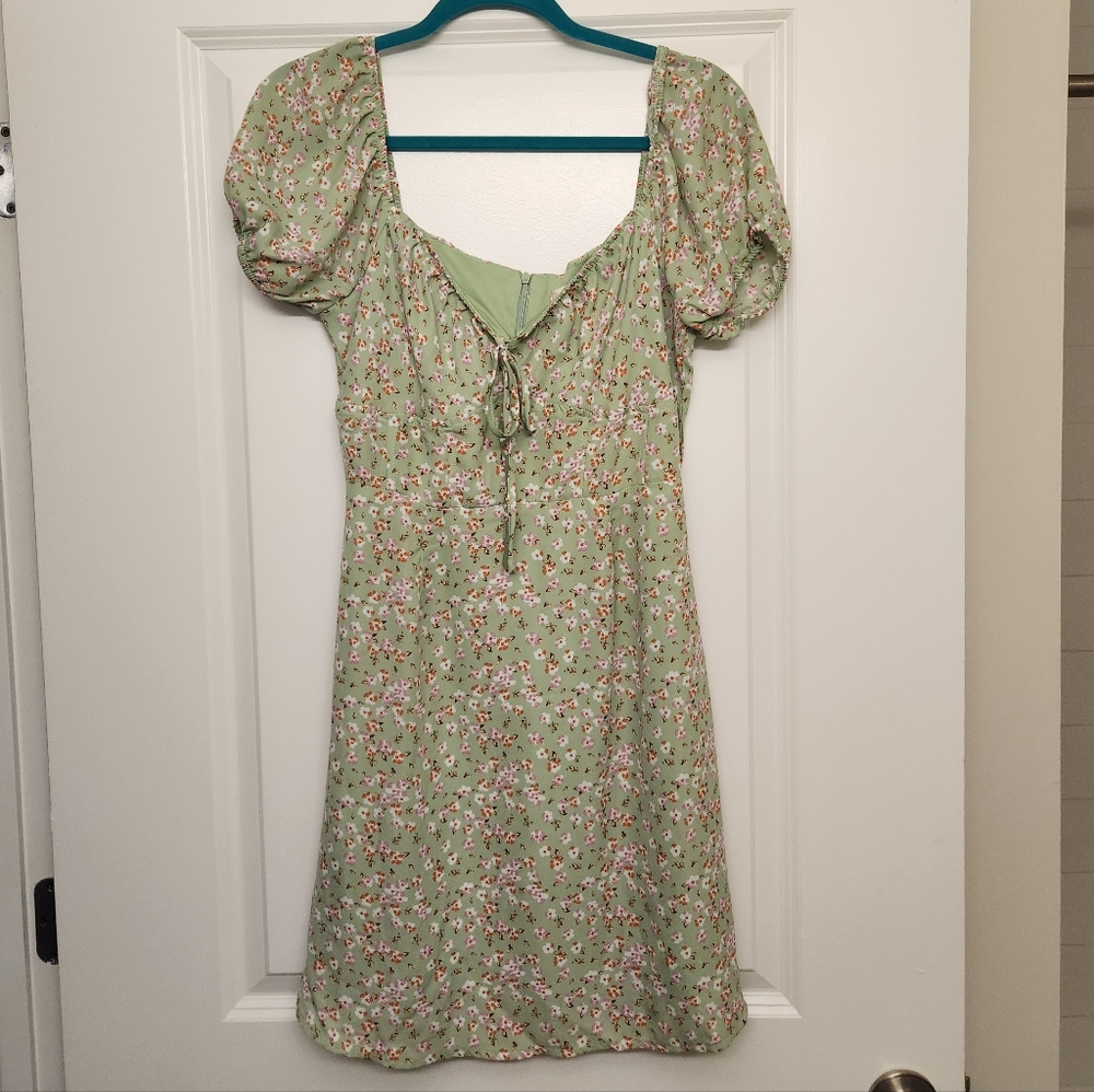 Altar'd State Green Flowery Dress